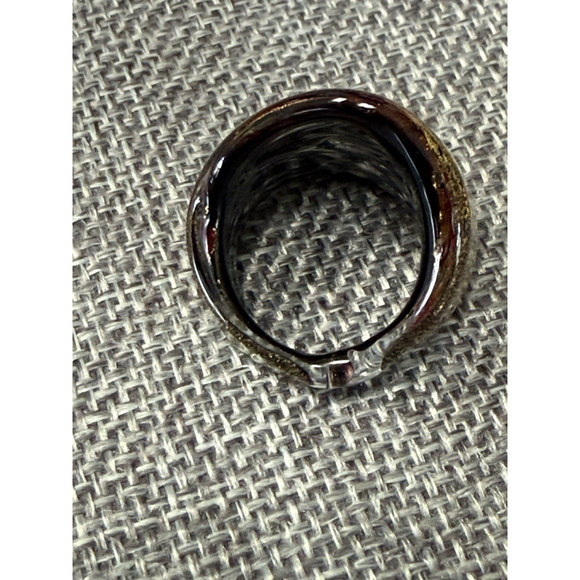Ancient Rome Murano Glass w/ Aventurine Gold Band Ring Jewelry Size 5 1/2